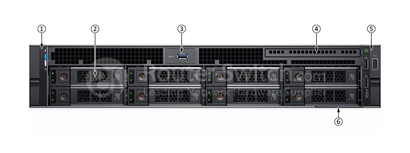 Фото Dell 2U R740 3204/8G*1/600G SAS 10K*1/H330/DVD/750W*1/3.5-8/3Y - Dell PowerEdge R740 Servers