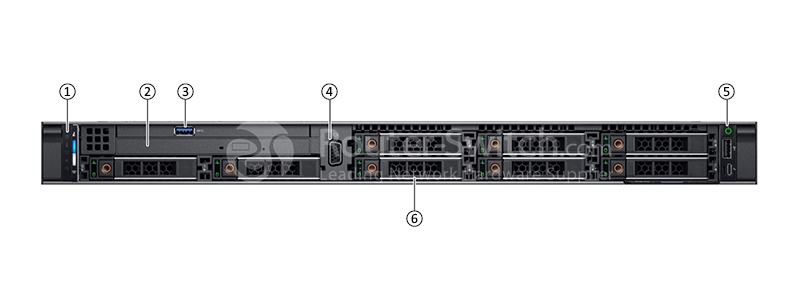 Фото Dell 1U R640 3204/8G*1/600G SAS 10K*1/H330/DVD/750W*1/2.5-8/3Y - Dell PowerEdge R640 Servers