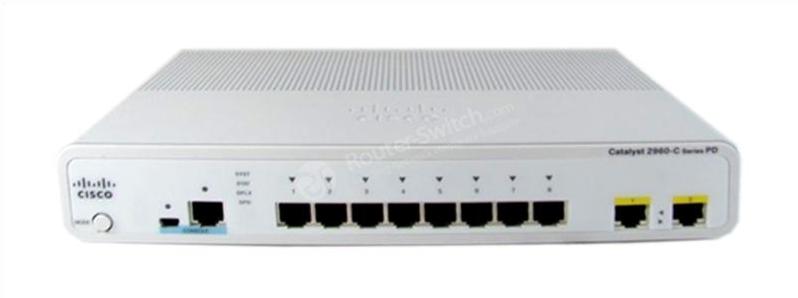 Передняя панель WS-C2960CPD-8TT-L WS-C2960CPD-8TT-L Front Panel