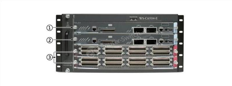 Коммутатор Catalyst 6504-E — вид спереди Catalyst 6504-E Switch—Front View