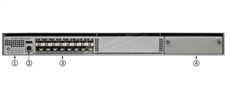 Передняя панель WS-C4500X-16SFP+ WS-C4500X-16SFP+ Front Panel