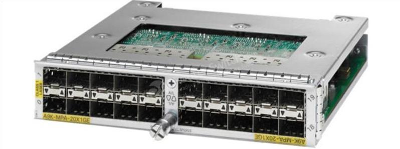 Внешний вид Cisco A9K-MPA-20X1GE Cisco A9K-MPA-20X1GE Appearance