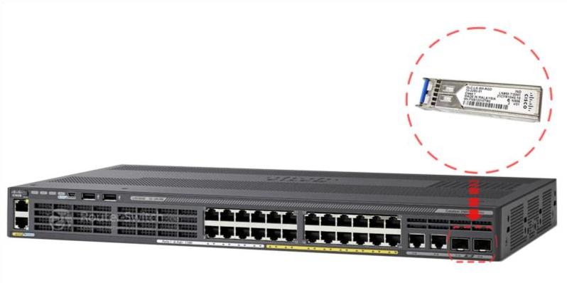 GLC-LX-SM-RGD установлен в коммутаторе GLC-LX-SM-RGD installed in switch