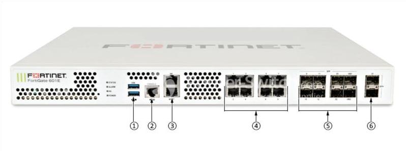 Fortinet FG-601E, вид спереди Fortinet FG-601E Front View