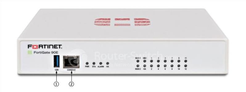 Fortinet FG-90E, вид спереди Fortinet FG-90E Front View