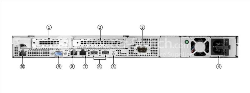 Задняя панель HPE DL20 Gen10 HPE DL20 Gen10 rear panel