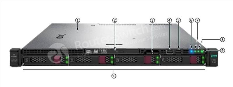 Сервер HPE DL325 Gen10 4LFF, вид спереди HPE DL325 Gen10 server 4LFF Front View