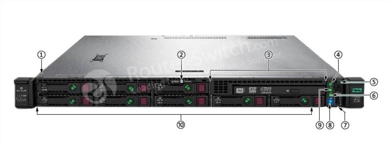 Сервер HPE DL325 Gen10 8SFF, вид спереди HPE DL325 Gen10 server 8SFF Front View