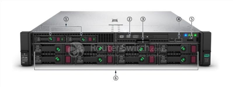 HPE DL380 Gen10 8LFF, передняя панель HPE DL380 Gen10 8LFF Front
