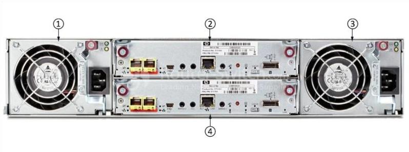 Задняя панель корпуса MSA 1040 MSA 1040 enclosure rear panel