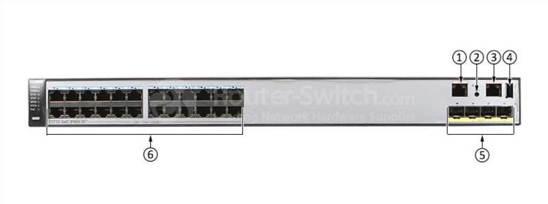 Huawei S5730-44C-PWH-HI, вид спереди Huawei S5730-44C-PWH-HI Front View