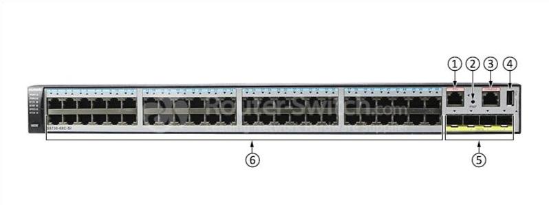 Huawei S5730-68C-SI-AC, вид спереди Huawei S5730-68C-SI-AC Front View