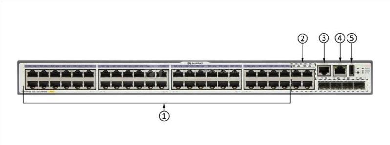Передняя панель S5700-48TP-PWR-SI S5700-48TP-PWR-SI Front Panel