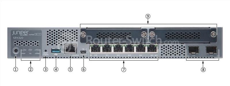 Можжевельник SRX320, вид спереди Juniper SRX320 Front View