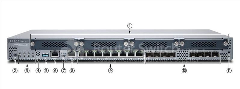 Можжевельник SRX345, вид спереди Juniper SRX345 Front View