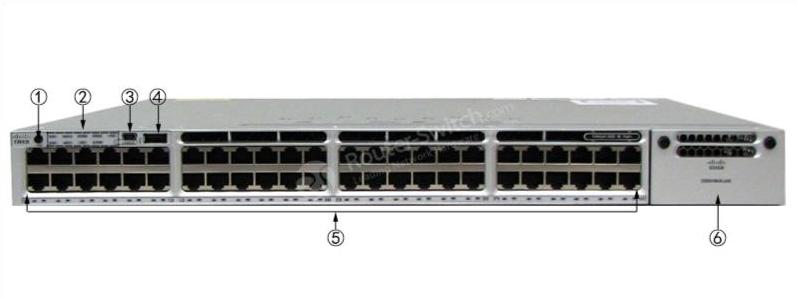 Передняя панель WS-C3850-48P-S WS-C3850-48P-S Front Panel