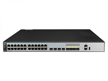Фото Huawei S5720-28X-SI Bundle(24 Ethernet 10/100/1000 ports,4 of which are dual-purpose 10/100/1000 or SFP,4 10 Gig SFP+,with 150W AC power supply)