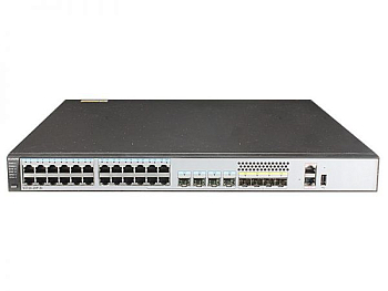 Фото Huawei S5720-28P-SI Bundle(24 Ethernet 10/100/1000 ports,4 of which are dual-purpose 10/100/1000 or SFP,4 Gig SFP,with 150W AC power supply)
