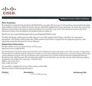 Фото SL-4350-UC-K9 - Cisco ISR 4000 License