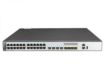 Фото Huawei S5720-28X-PWR-SI Bundle(24 Ethernet 10/100/1000 PoE+ ports,4 of which are dual-purpose 10/100/1000 or SFP,4 10 Gig SFP+,with 500W AC power)
